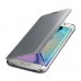 Samsung Galaxy S6 Edge - Luxury Elegant Glitter Smart Flip Ultra Slim View Electroplated Mirror Hard Clear Transparent Phone Protective Cover Case - Silver